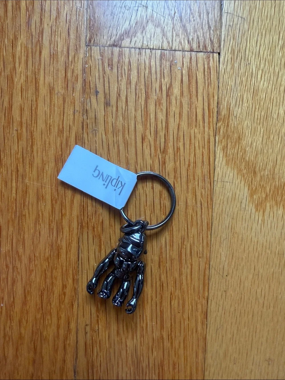 Kipling Shiny Gunmetal 1.5” tall Monkey Keychain